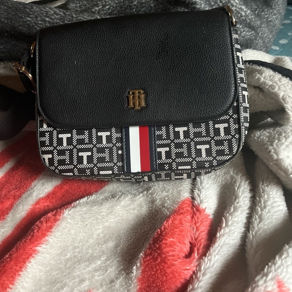 Tommy Hilfiger Handbags - Tommy Hilfiger Black and White Monogram Crossbody Bag